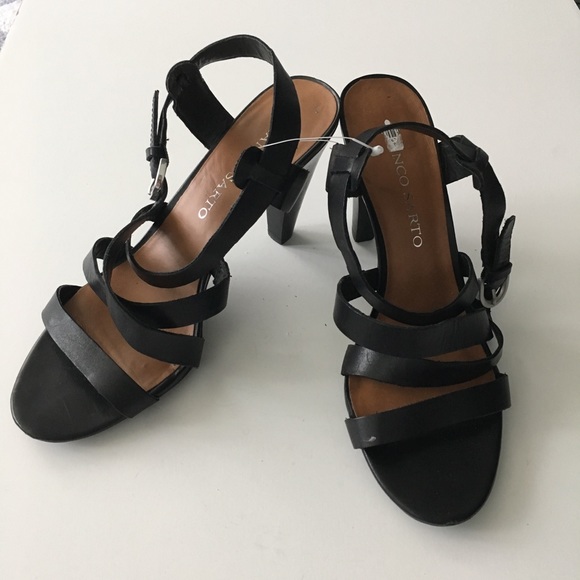 franco sarto black strappy sandals